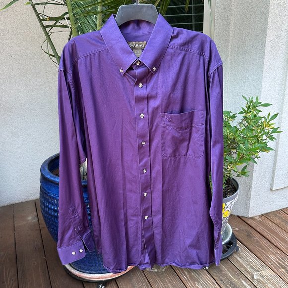 Ariat Shirts Ariat Mens Purple Buttondown Shirt Xlt Poshmark